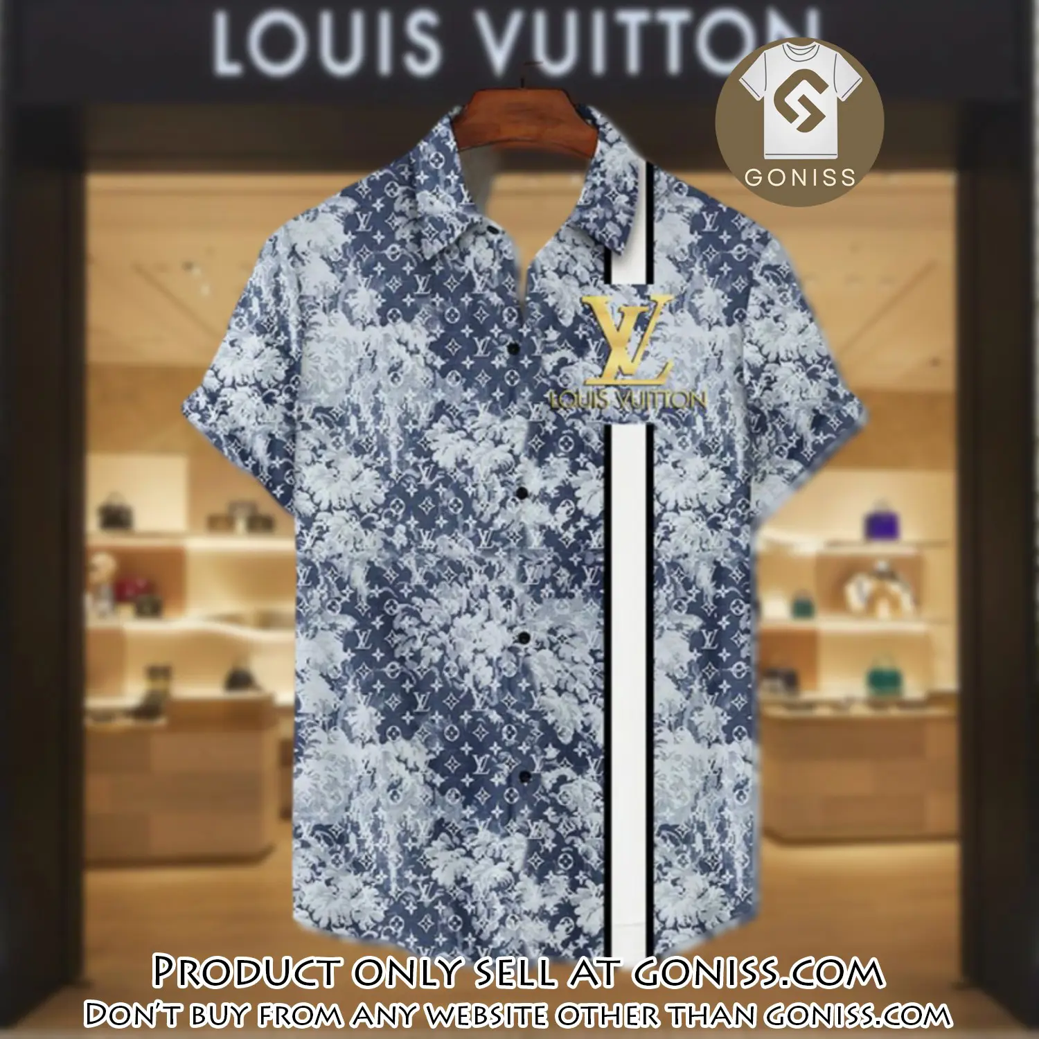 Lv louis vuitton luxury hawaiian shirt & short set lhs1187 gn5732566
